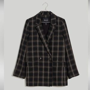 Madewell Caldwell Double Breasted Blazer in Seton Plaid